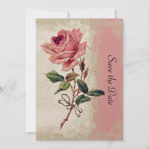 Baroque Style Vintage Rose Lace Save The Date