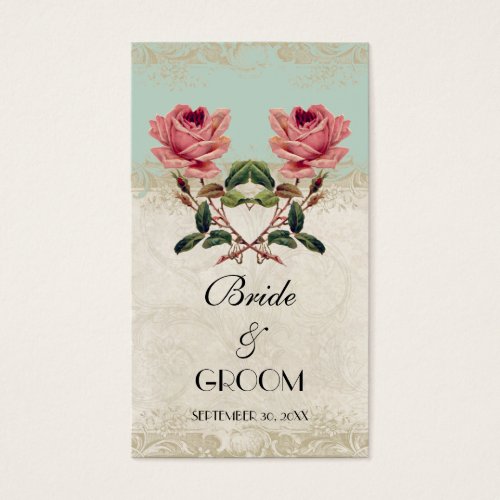 Baroque Style Vintage Rose Mint Favor Gift Tags