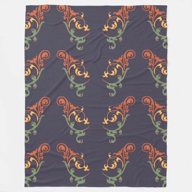 Baroque Swirl Fleece Blanket (Front)