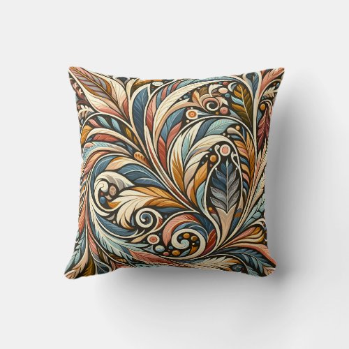Baroque Swirl Throw Pillow
