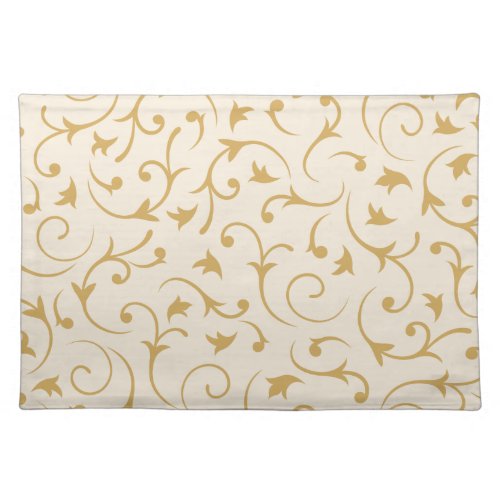 Baroque Swirls  Cream  Gold Placemat