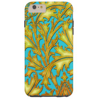 Baroque Teal Gold Thistle Tough Iphone 6 Plus Case by EveyArtStore at Zazzle