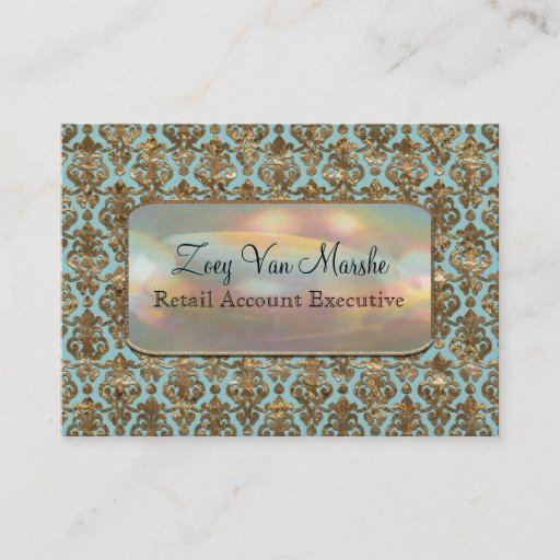 Customizable Baroque Van Marcha Elegant Damask Professional Business Cards