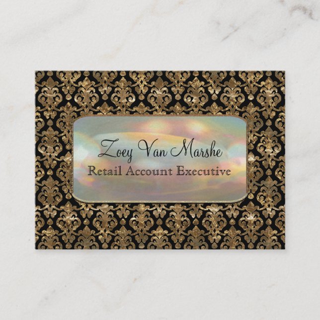 Baroque Van Marchette Elegant Damask Professional Business Card (Front)