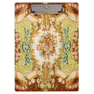 Baroque Victorian floral rose tapestry Clipboard