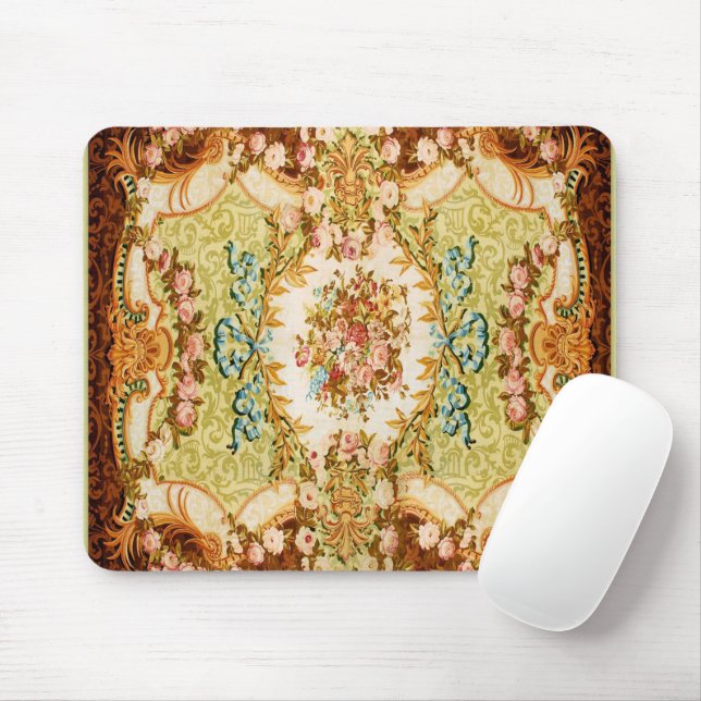 Baroque Victorian floral rose tapestry Mouse Pad (With Mouse)