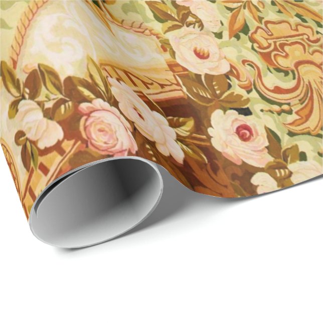 Baroque Victorian floral rose tapestry Wrapping Paper (Roll Corner)
