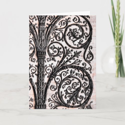 Baroque Vintage Architectural Decorative Ironwork Card