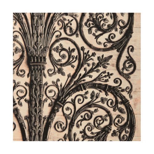Baroque Vintage Architectural Decorative Ironwork Wood Wall Decor