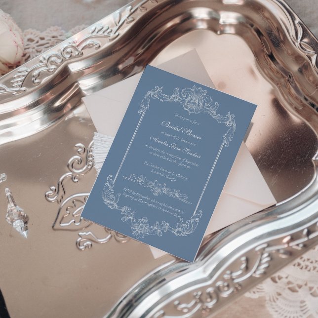 Baroque Vintage Damask Bridal Shower Invitation (Creator Uploaded)