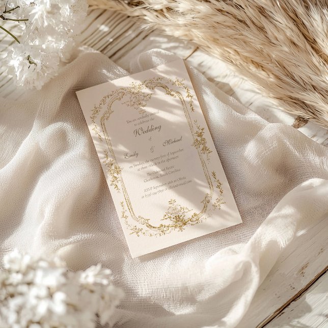 Baroque Vintage Gold  Wedding Invitation (Creator Uploaded)