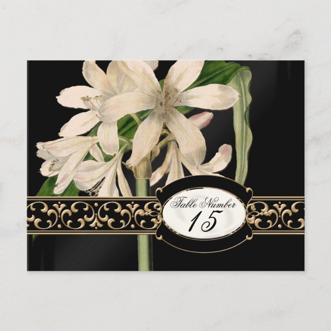 Baroque Vintage Lily Formal Wedding Table Numbers (Front)