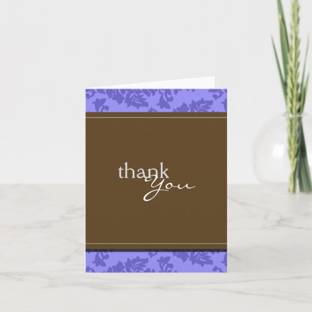 Baroque Vintage Purple Periwinkle Thank You Card (Front)
