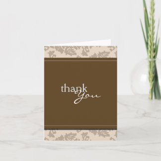 Baroque Vintage Sepia Brown Thank You Card