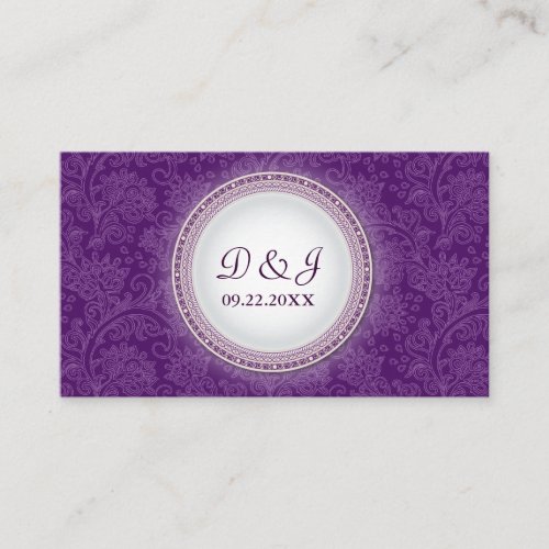 Baroque Violet Plaque Special Occasion Placecard Business Cards