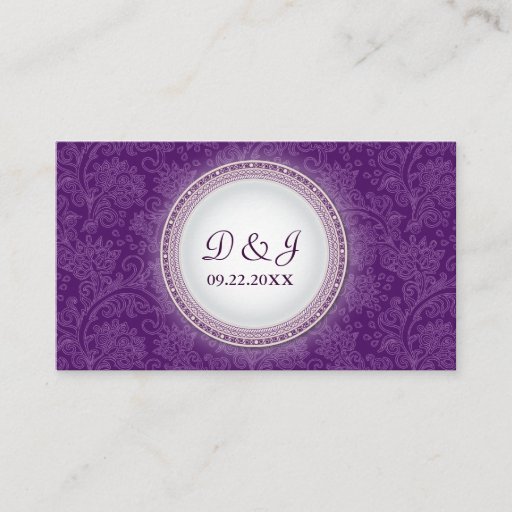 Customizable Baroque Violet Plaque Special Occasion Placecard Business Cards
