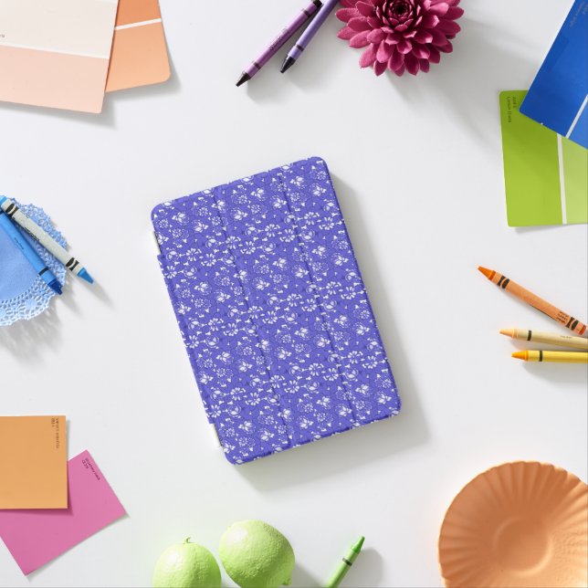 Baroque wallpaper - blue Flower Pattern iPad Mini Cover (In Situ)