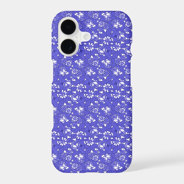 Baroque wallpaper - blue Flower Pattern Iphone Case (Back)