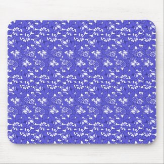 Baroque wallpaper - blue Flower Pattern Mouse Pad