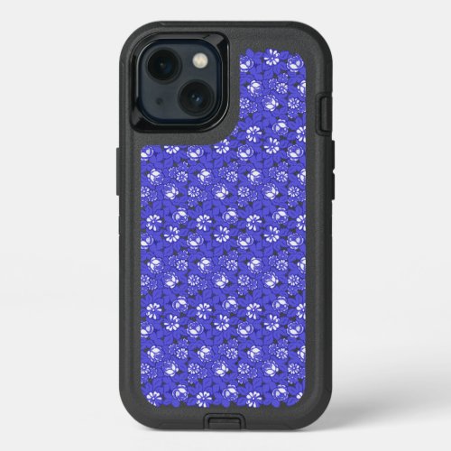 Baroque wallpaper _ blue Flower Pattern iPhone 13 Case