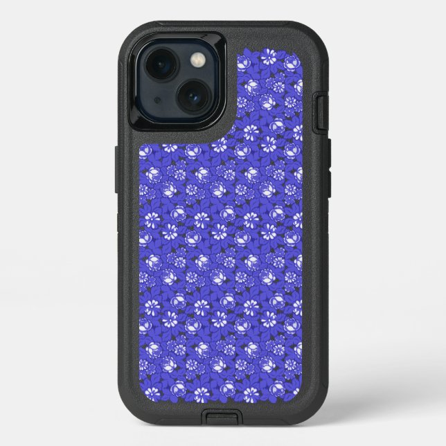 Baroque wallpaper - blue Flower Pattern Otterbox iPhone Case (Back)