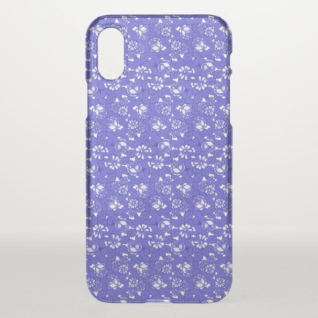 Baroque wallpaper - blue Flower Pattern Uncommon iPhone Case (Back)