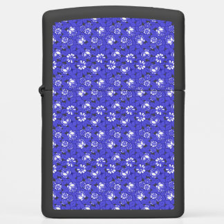 Baroque wallpaper - blue flower zippo lighter