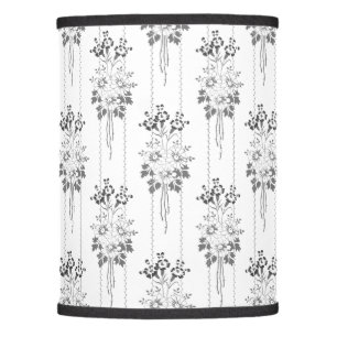 Baroque Wallpaper Flower bouquet grey Lamp Shade