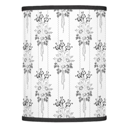 Baroque Wallpaper Flower bouquet grey Lamp Shade