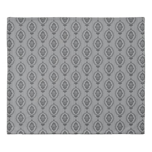 Baroque Wallpaper Grey Duvet Cover