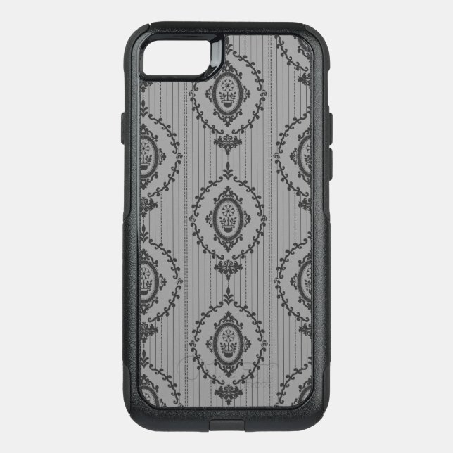 Baroque Wallpaper Grey Otterbox iPhone Case (Back)