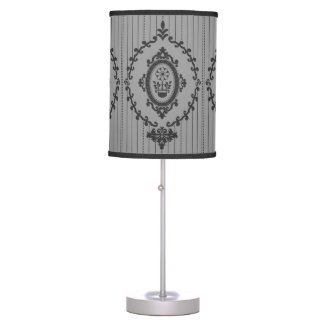 Baroque Wallpaper Grey Table Lamp