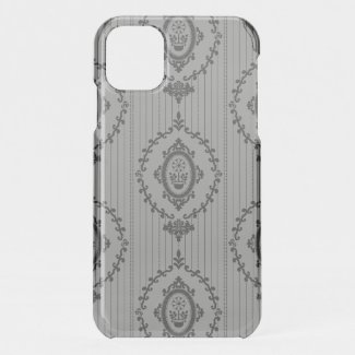 Baroque Wallpaper Grey iPhone 11 Case