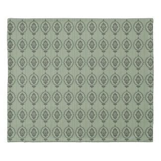 Baroque Wallpaper in Green Duvet Cover