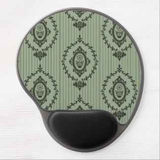 Baroque Wallpaper in Green Gel Mouse Pad