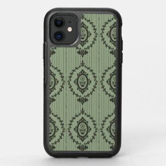 Baroque Wallpaper in Green OtterBox Symmetry iPhone 11 Case