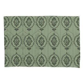 Baroque Wallpaper in Green Pillowcase
