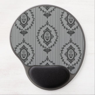 Baroque Wallpaper in Grey Gel Mouse Pad