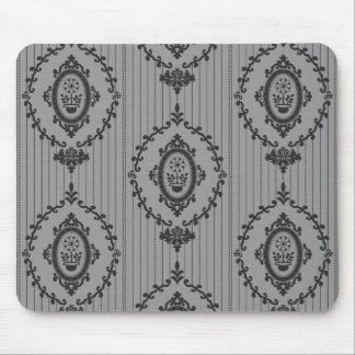 Baroque Wallpaper in Grey Mouse Pad