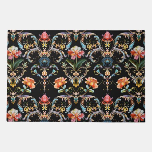 Baroque watercolor pattern doormat
