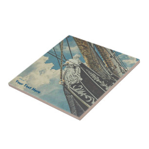 Barque Elissa Figurhead Ceramic Tile