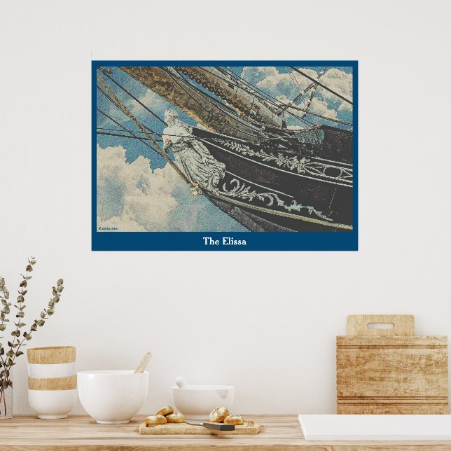 Barque Elissa Figurhead Poster (Kitchen)