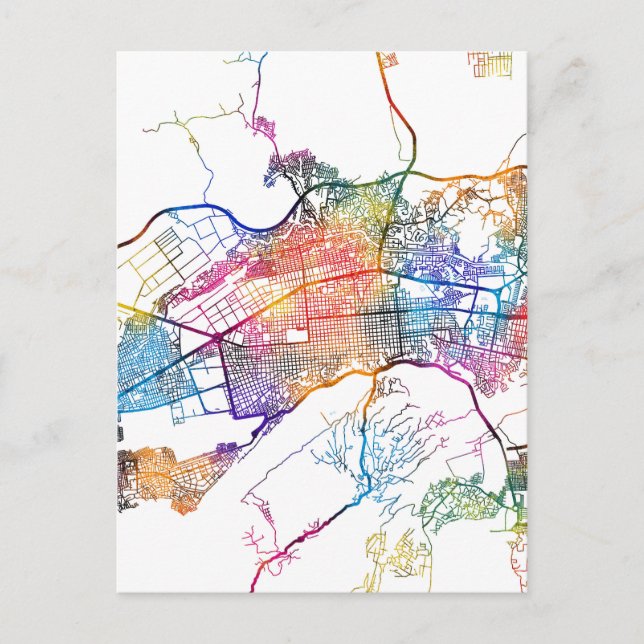 Barquisimeto Venezuela City Map Postcard (Front)