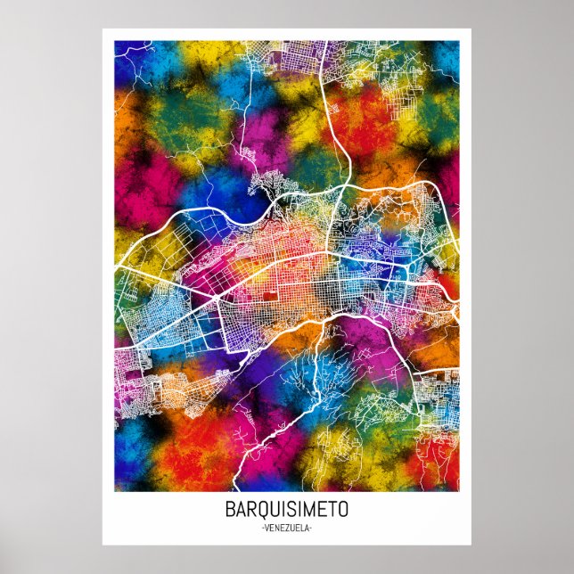 Barquisimeto Venezuela City Map Poster (Front)