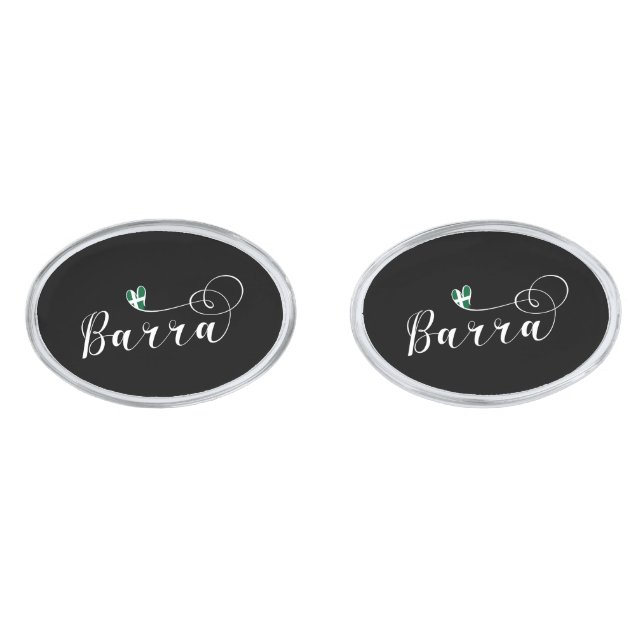 Barra Heart Flag, Barraigh, Outer Hebrides Cufflinks (Front)