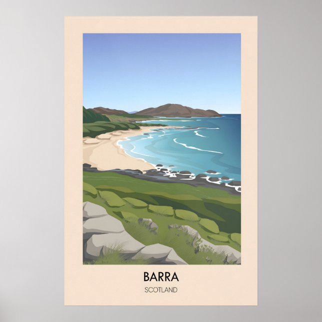 Barra Scotland Travel Poster (Front)