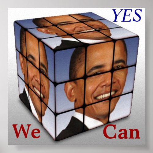 Barrack Obama Cube YES We  Can Poster