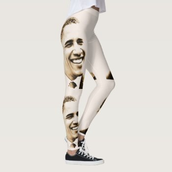 Barrack Obama Light Cream Colored Leggings by DakotaPolitics at Zazzle