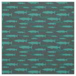 Barracuda Blue Fish Pattern Fabric