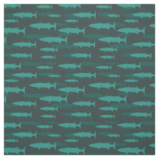 Barracuda Blue Fish Pattern Fabric